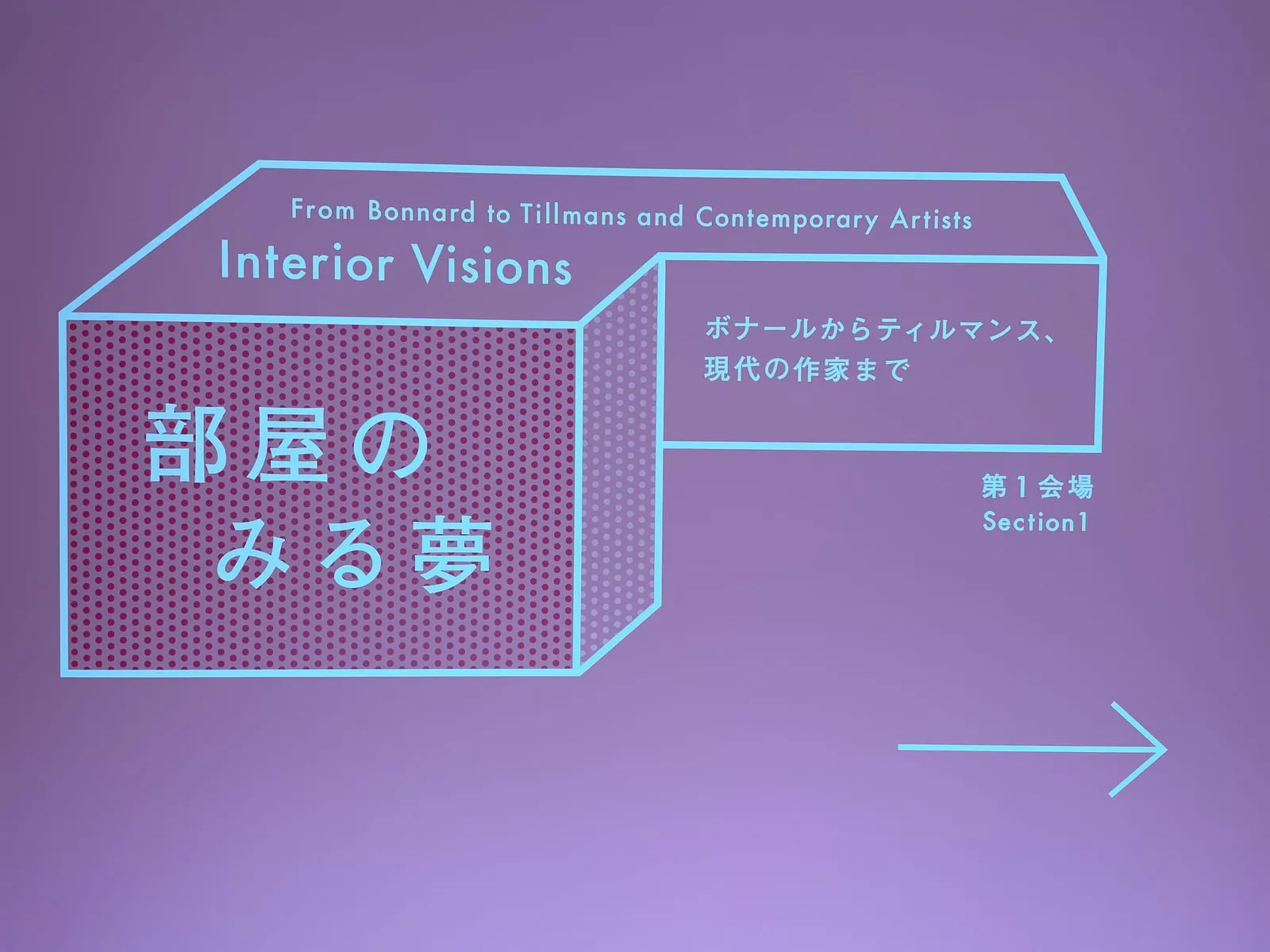 ポーラ美術館の展覧会『部屋のみる夢 ―
ボナールからティルマンス、現代の作家まで』の看板