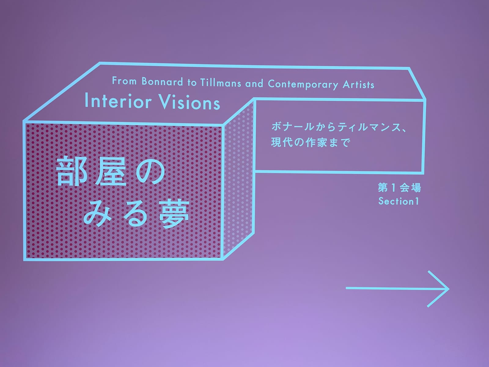 ポーラ美術館の展覧会『部屋のみる夢 ―
ボナールからティルマンス、現代の作家まで』の看板